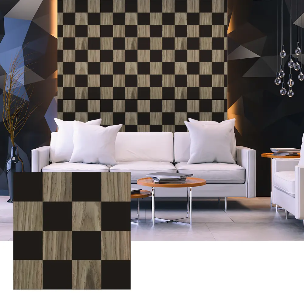 3D Wood Veneer Acoustic Panels ສໍາລັບການອອກແບບກໍາແພງພາຍໃນ