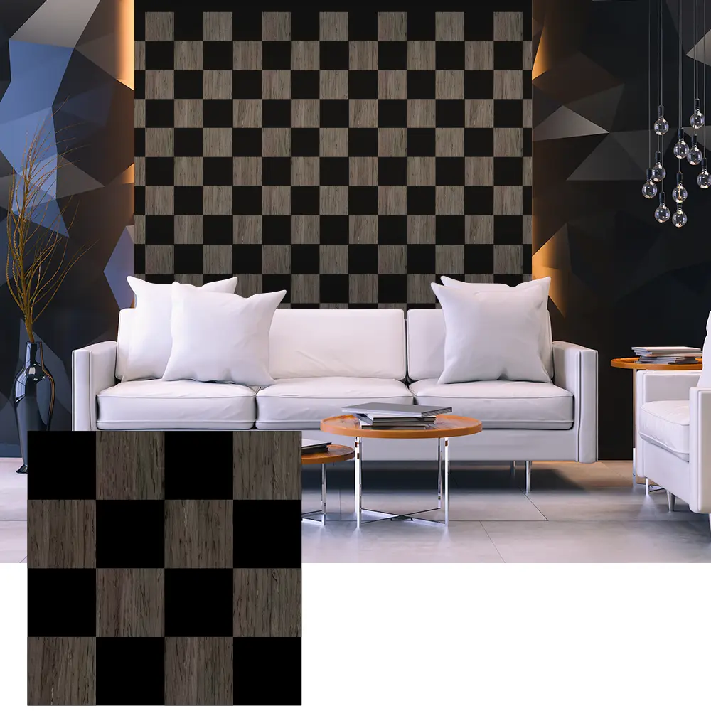 3D Wood Veneer Acoustic Panels ສໍາລັບການອອກແບບກໍາແພງພາຍໃນ