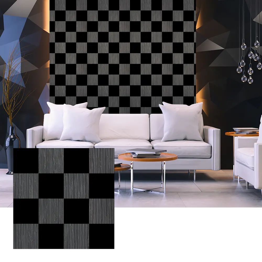 3D Wood Veneer Acoustic Panels ສໍາລັບການອອກແບບກໍາແພງພາຍໃນ