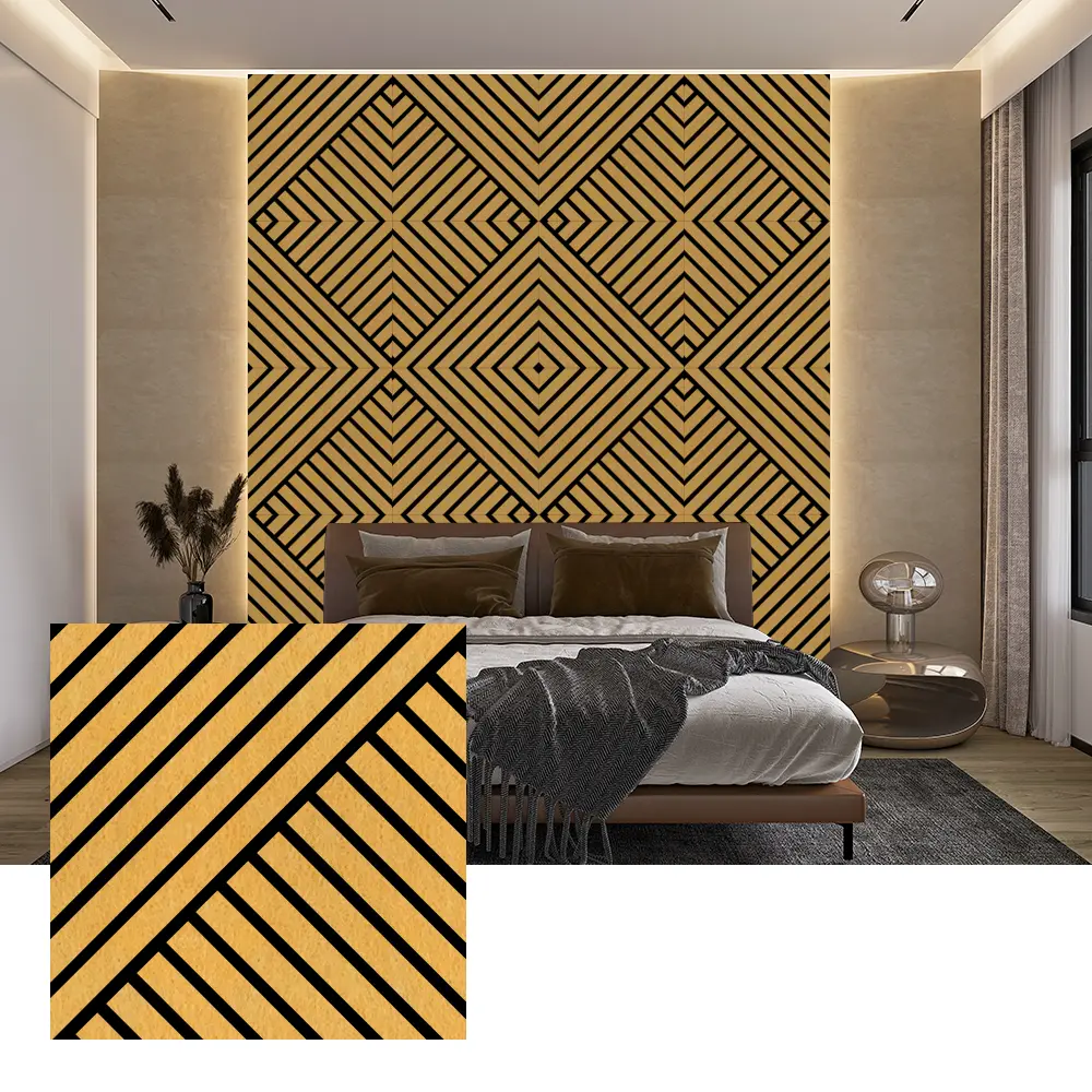 Indoor PET Acoustic Wall Panels ສໍາລັບການຫຼຸດຜ່ອນສິ່ງລົບກວນ