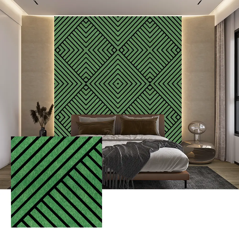 Indoor PET Acoustic Wall Panels ສໍາລັບການຫຼຸດຜ່ອນສິ່ງລົບກວນ