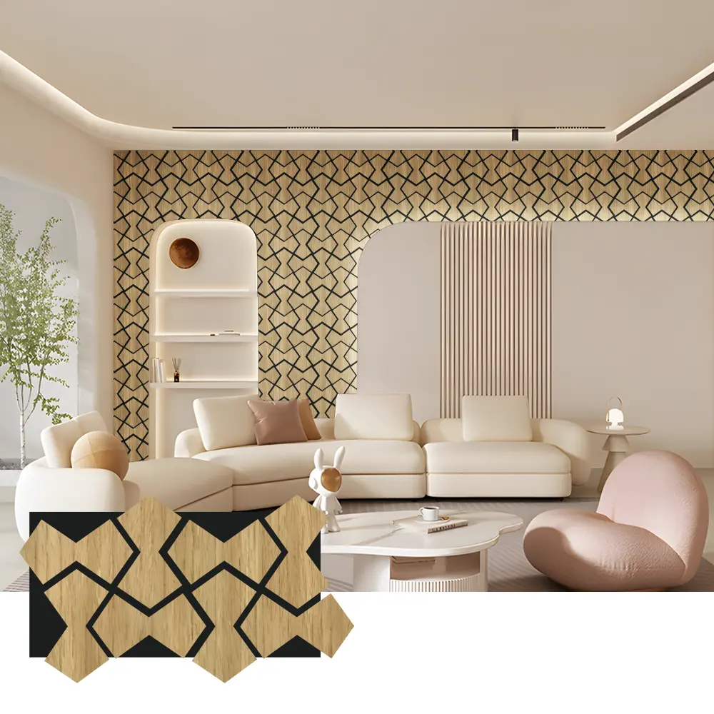 Oak Wood Acoustic Slat Panel ສໍາລັບຝາແລະເພດານ