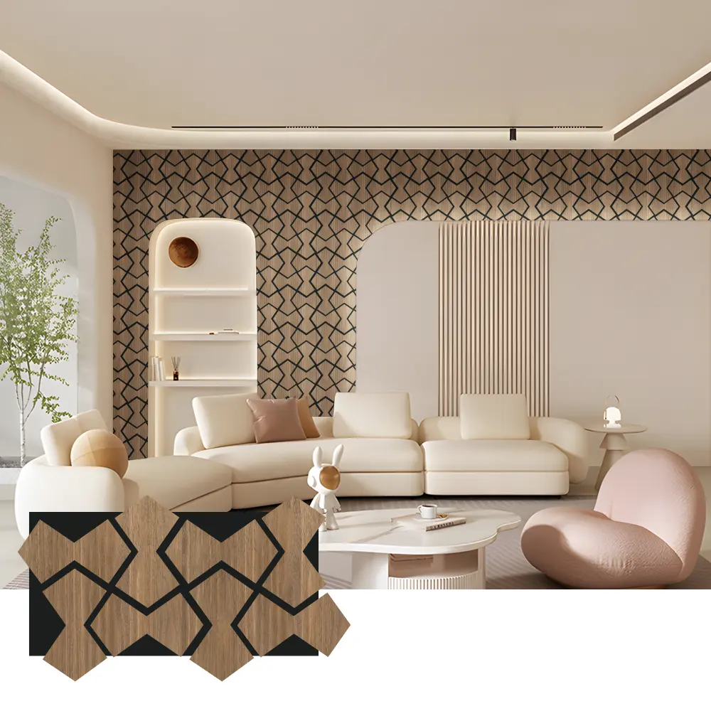 Oak Wood Acoustic Slat Panel ສໍາລັບຝາແລະເພດານ