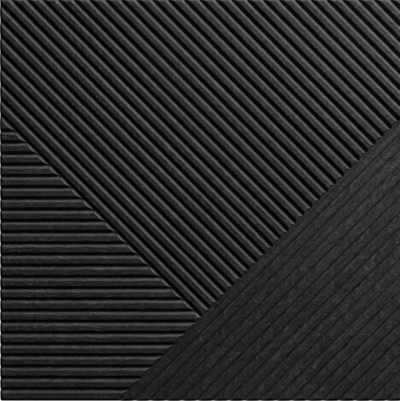 Wonear 3D UV-Printed Grooved PET Charcoal Ebony Panel