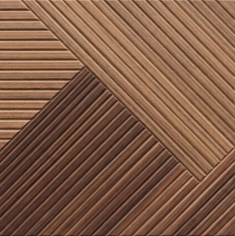 Wonear 3D UV-Printed Grooved PET Dual-Tone Panel Walnut
