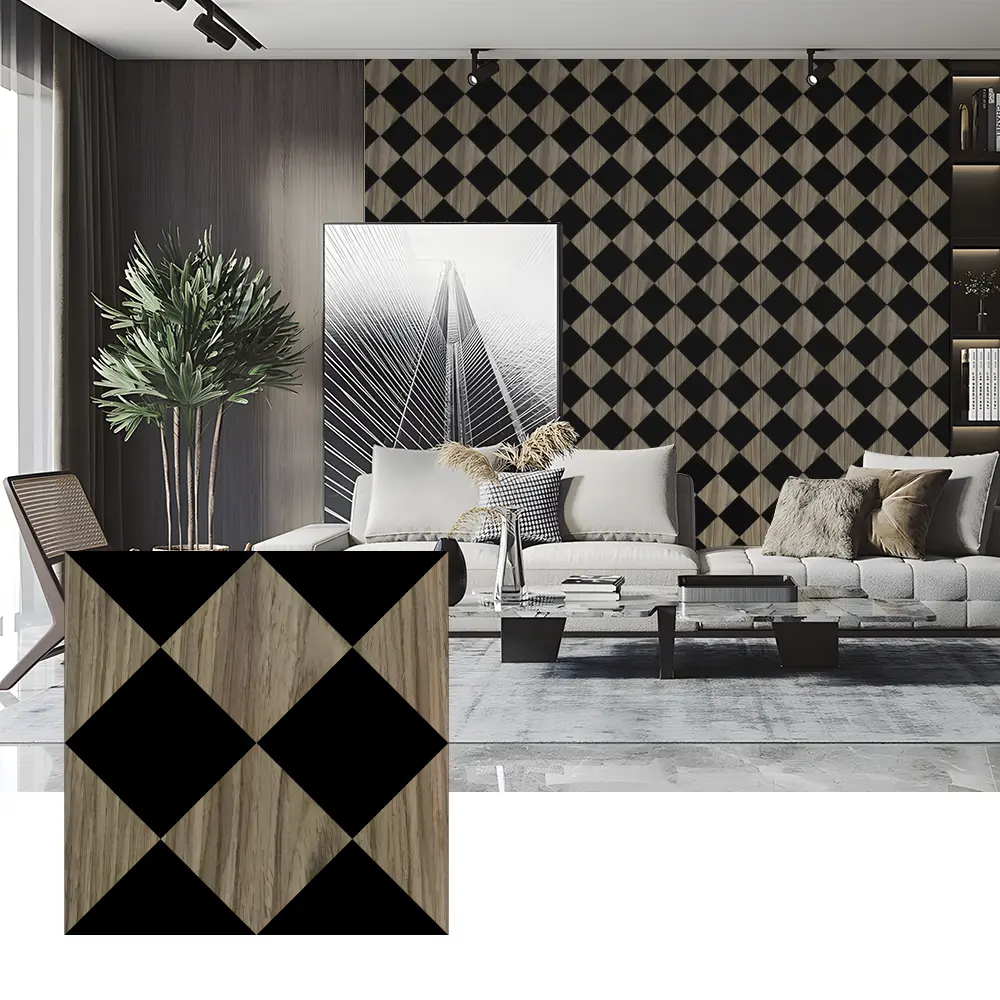 ໄມ້ veneer Acoustic Panels ສໍາລັບການຕົກແຕ່ງຝາຫ້ອງນອນ