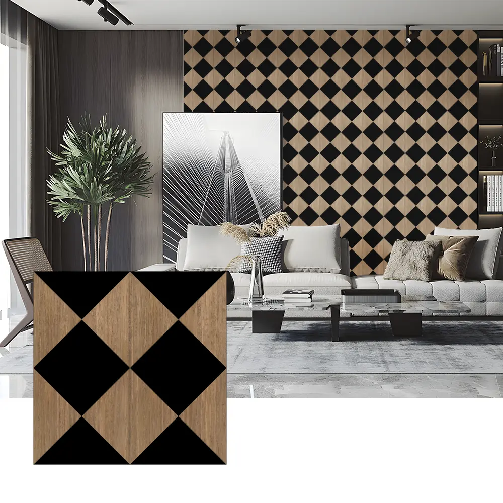 ໄມ້ veneer Acoustic Panels ສໍາລັບການຕົກແຕ່ງຝາຫ້ອງນອນ
