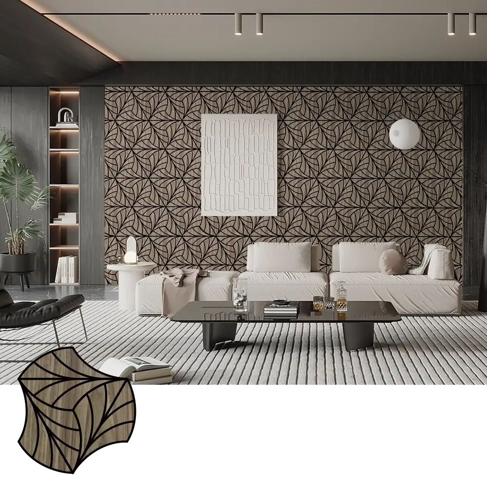 Wood Veneer Acoustic Panels ສໍາລັບ Music Studio ການຄວບຄຸມສຽງ